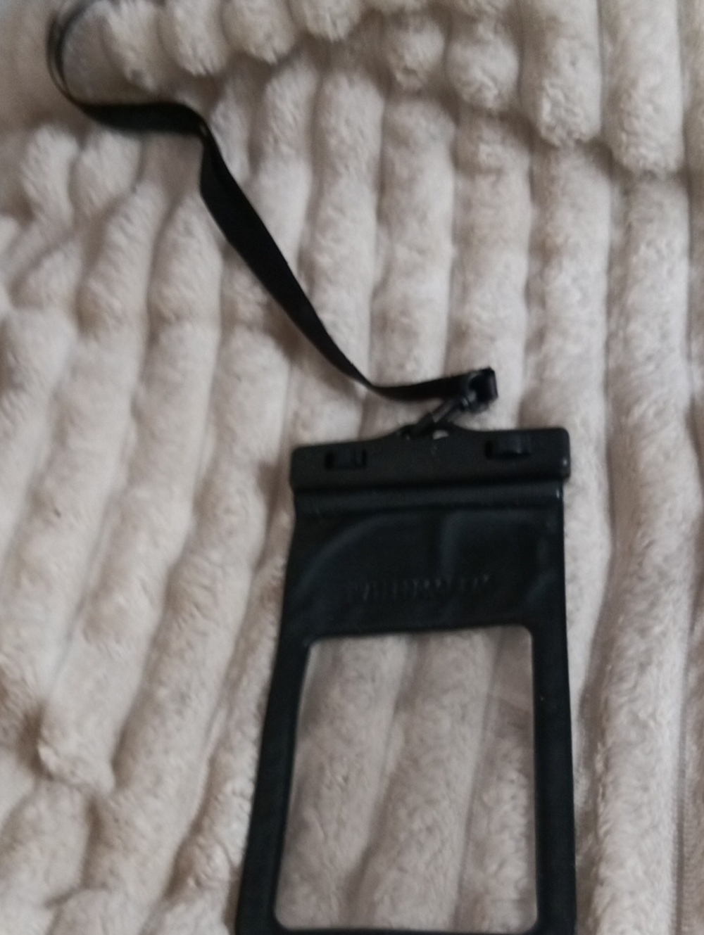 Waterproof Black Phone Pouch with Clear Window and Lanyard
